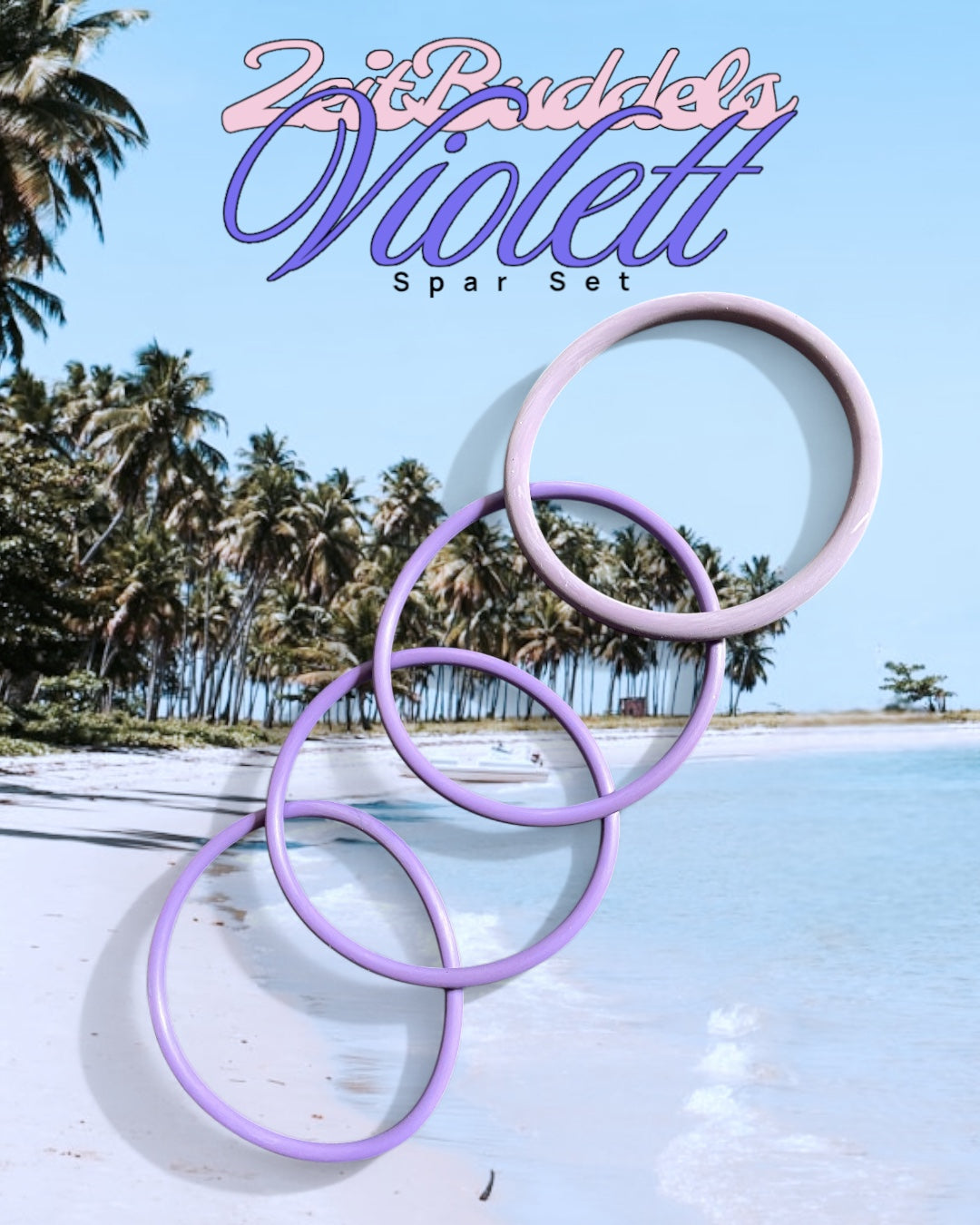 Ringset für alle ZeitBuddels Trinkflaschen, 3 für den Verschluss und ein breiterer für die Flasche. Farbe violett. 9,90€ statt 13€. SparSet.