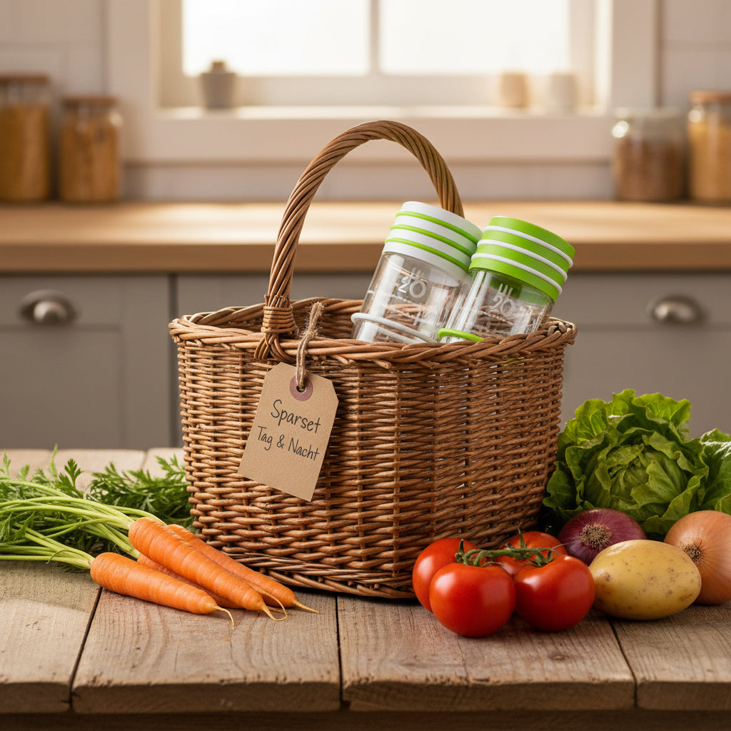 2x 1000ml ZeitBuddels Day & Night. Sparset Navigator und Nachtigall zusammen für nur 44,90€. Farben apfelgrüne Ringe, weißer Deckel und weiße Ringe, apfelgrüner Deckel